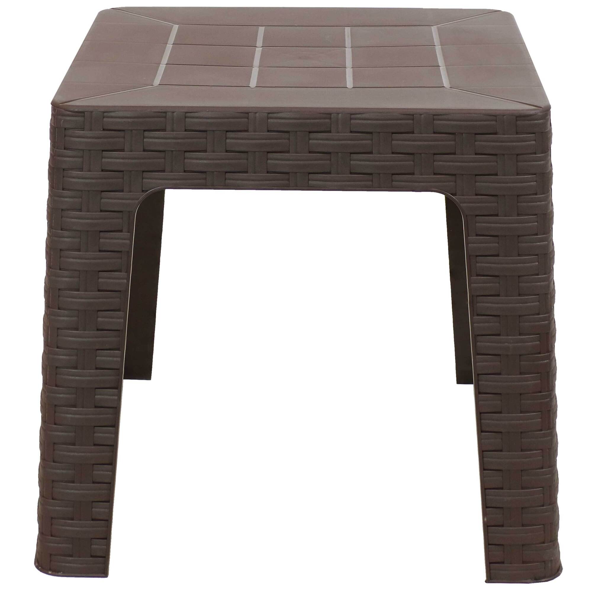 Sunnydaze Decor, 18in. Square Brown Patio Side Table, Table Shape Square, Primary Color Brown, Height 16.75 in, Model# RBW-051